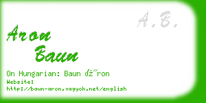 aron baun business card